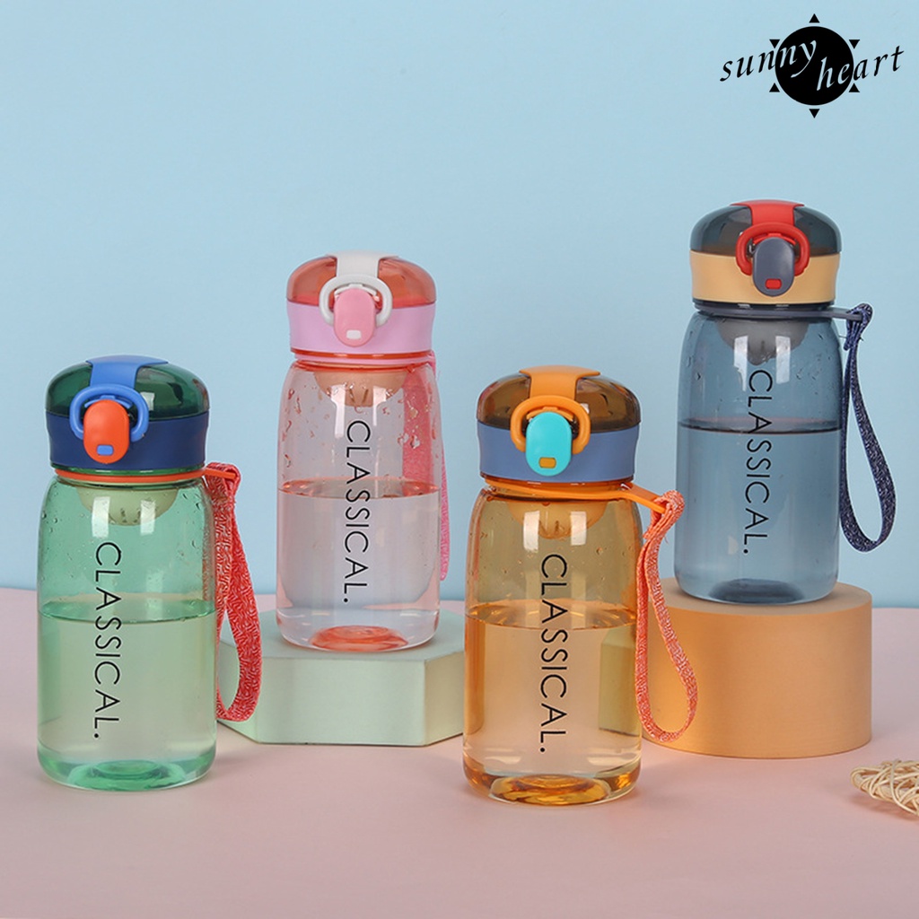 Bình Nước Có Ống Hút Thiết Kế Đơn Giản Chống Tràn 400ML/500ML Cao Cấp Cho Bé