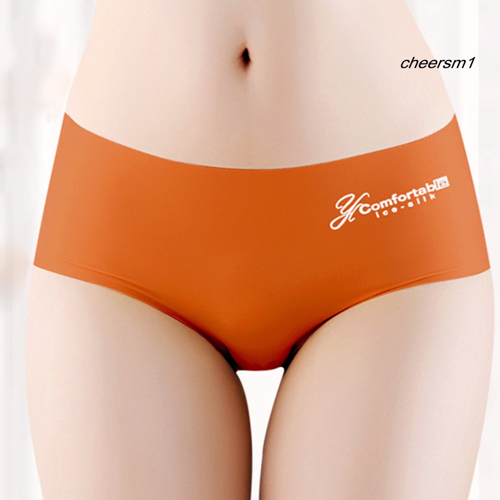Nội y bộ đồ lót Women Seamless Stretchy Breathable Letter Print Solid Color Underwear Briefs