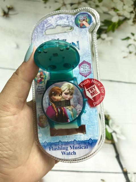 (Hình thật, quay thật)  Đồng hồ Elsa Disney có nhạc hàng xách tay us