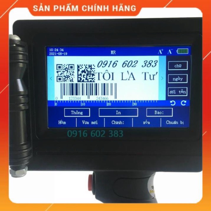Máy in date cầm tay giá rẻ,Màn hình cảm ứng bảo hành 12 tháng, có ngôn ngữ tiếng Việt