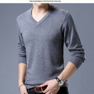 Áo len nam cổ tim