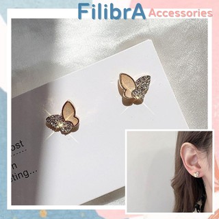Khuyên tai hình bướm nhỏ đính hạt lấp lánh, bông tai trang sức Ulzzang BT003 - Filibrastyle