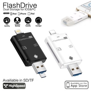 FlashDevice Đầu Đọc Thẻ Nhớ SD/TF Dành Cho IPhone/IPad/ Android OS - Đầu đọc thẻ nhớ đa năng