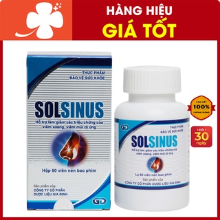Viên xoang Solsinus – Hỗ trợ điều trị viêm xoang, viêm mũi dị ứng, giảm các triệu chứng ngạt mũi, chảy nước mũi (60v)