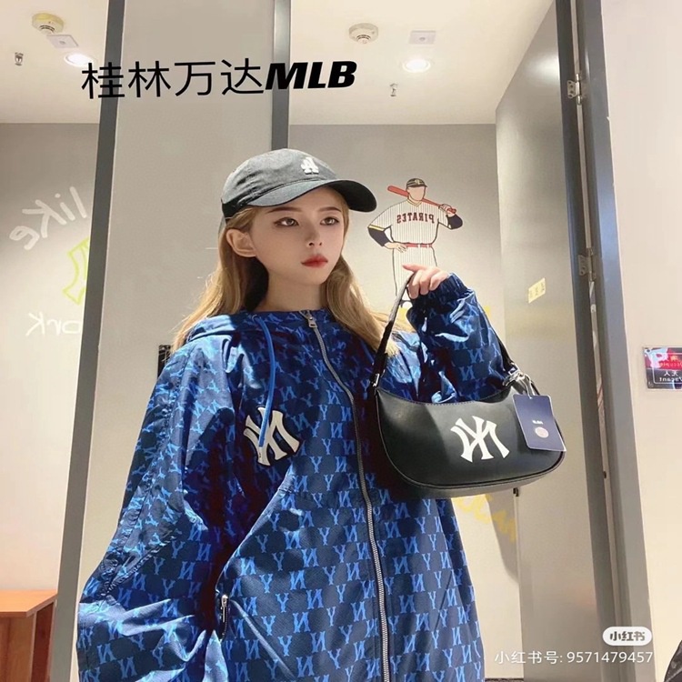 Áo Khoác Cardigan Có Mũ Trùm Đầu Họa Tiết Thêu Tiêu Chuẩn Lớn MLB Star Xu Jiaqi Phong Cách Hàn Quốc
