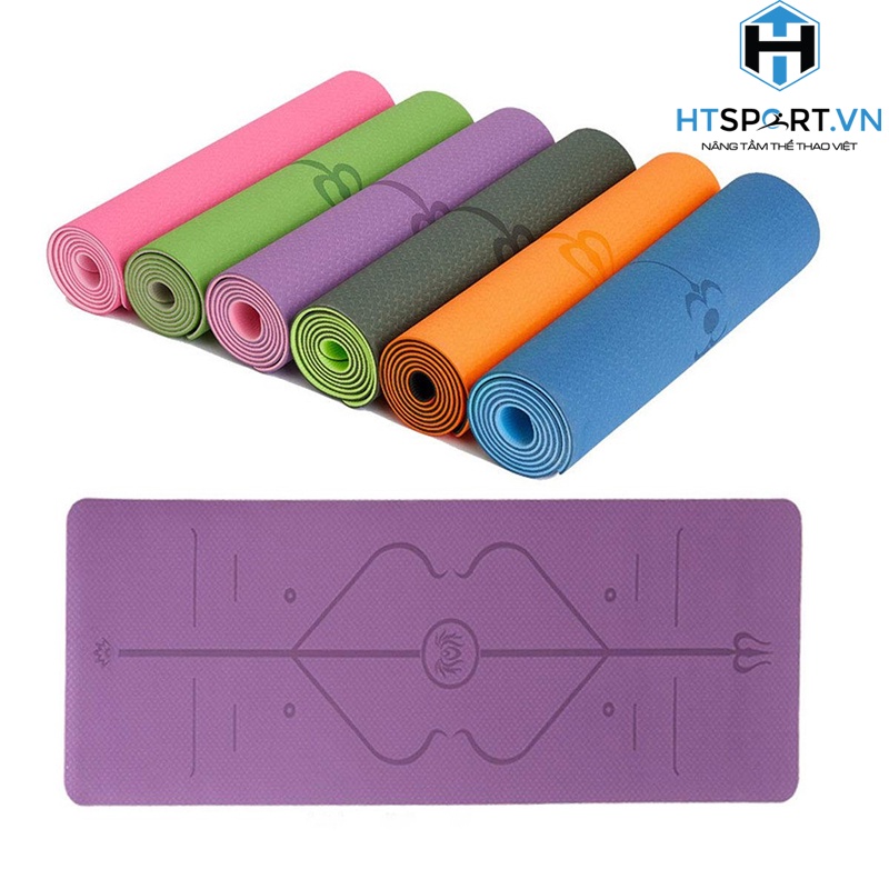 Thảm Yoga, Thảm Tập Yoga Định Tuyến TPE 2 Lớp 8MM, Chống Trượt Cao Cấp