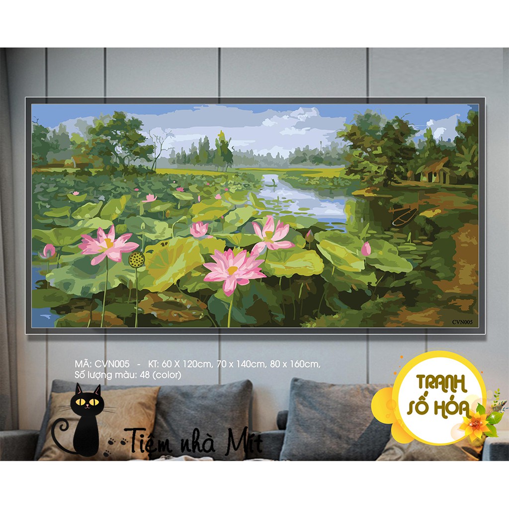 Tranh Sơn Dầu Số Hóa Tự Tô Màu Tiệm Nhà Mít Chủ Đề Phong Cảnh Việt Nam Các Mẫu Đẹp Nhất, Căng Khung Sẵn Kèm Sơn Bóng | BigBuy360 - bigbuy360.vn