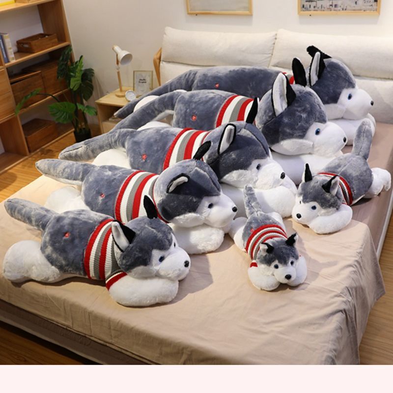 Gối Ôm Nhồi Bông Hình Chú Chó Husky Dễ Thương Cho Bé