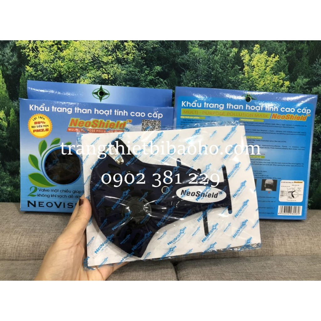 Khẩu trang vải cao su co giãn 4 chiều than hoạt tính - Neo Shield