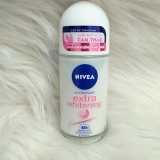 HSD 2023 - 50ml) Lăn ngăn mùi NIVEA Extra Whitening trắng mịn mờ vết thâm | Khử  mùi | KCityShop.Com