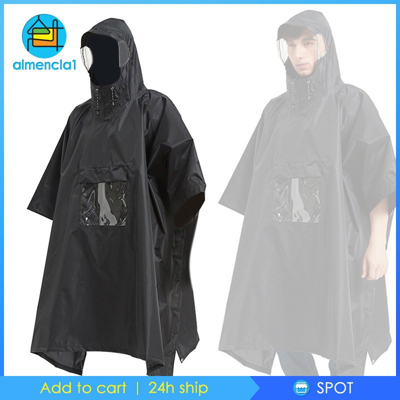 [ALMENCLA1] Rain Poncho Rain Cape Coat Jacket Outdoor Backpacking Raincoat Sunshade Tarp