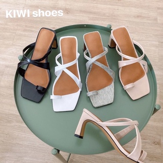 Guốc nữ cao gót 7cm xỏ ngón quai chéo
