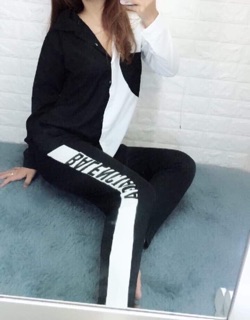 sơ mi hai nửa đen trắng