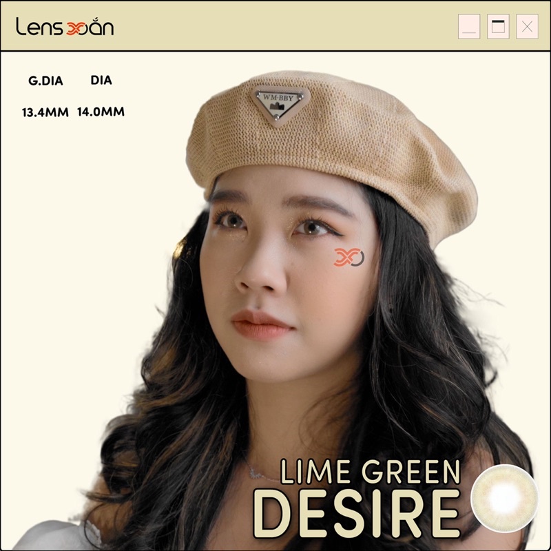 KÍNH ÁP TRÒNG DESIRE LIME GREEN CỦA IDOL LENS : LENS NÂU VÀNG CHANH | LENS XOẮN