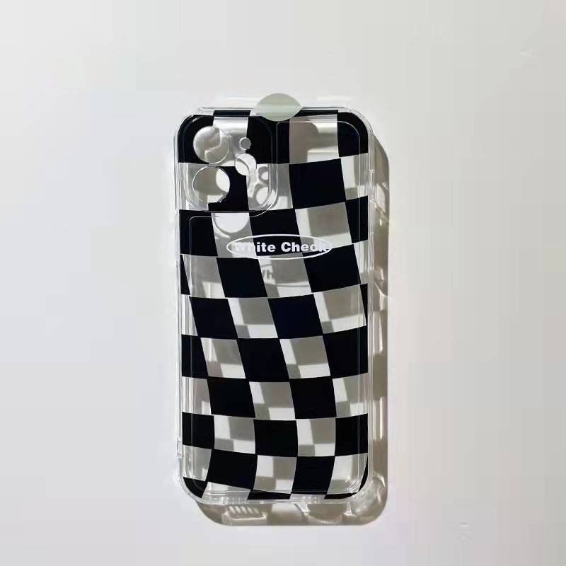 (SIÊU RẺ) Ốp lưng iphone kẻ caro méo white check 7plus/8/8plus/x/xr/xs/11/12/13/pro/max/plus/promax