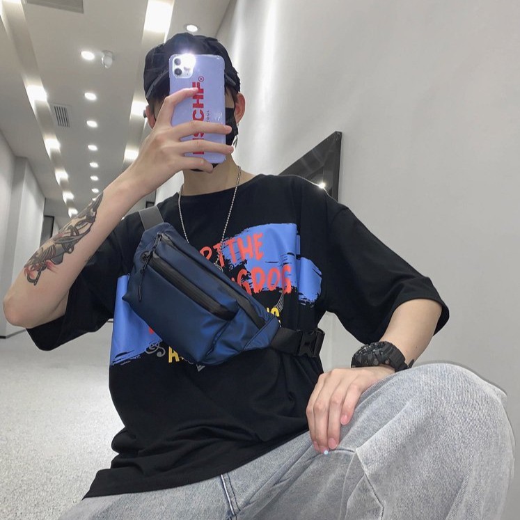 Túi Đeo Chéo Nam Khóa Phản Quang Phong Cách Streetwear Kháng Nước TC98