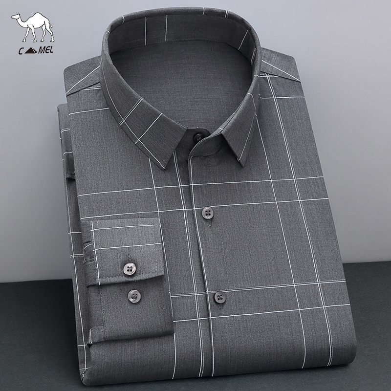 Áo sơ mi nam dài tay thời trang thường ngày, Áo sơ mi in chữ thoải mái và thoáng khí, Áo sơ mi nam dài tay