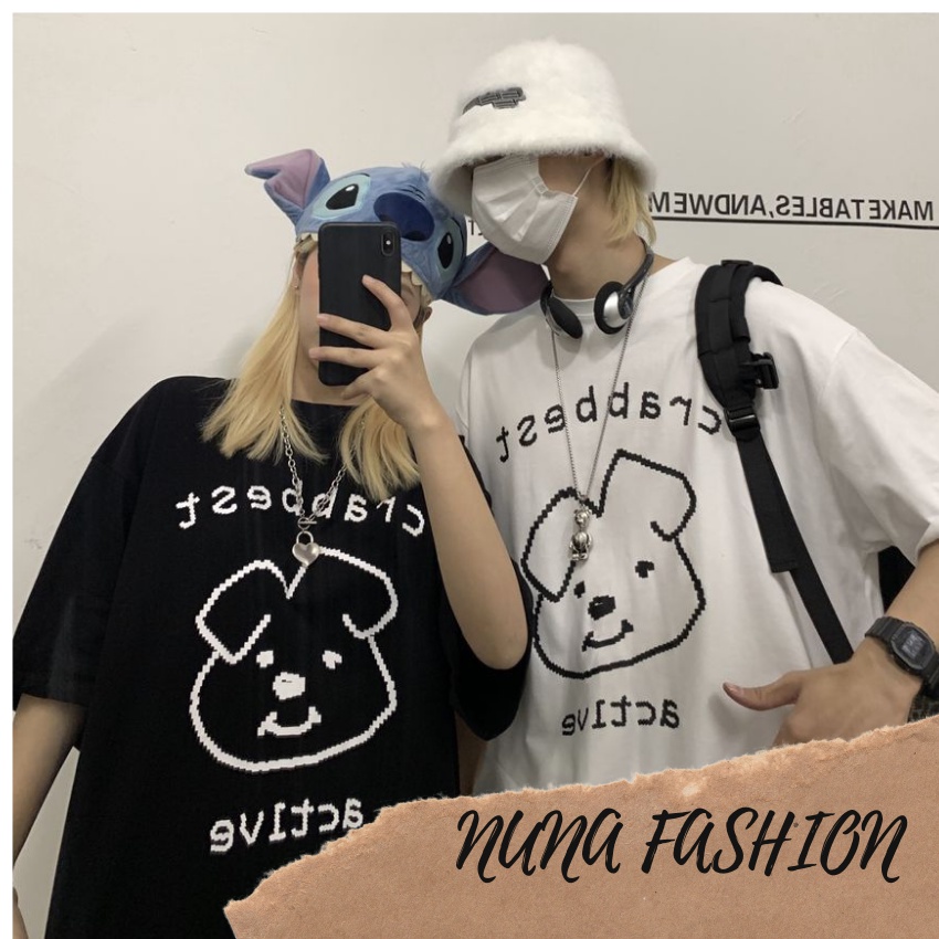 Áo thun nam nữ áo phông nam nữ đẹp unisex form rộng tay ngắn in hình gấu cổ tròn NUNA FASHION  AT04 áo cặp, áo đôi đẹp