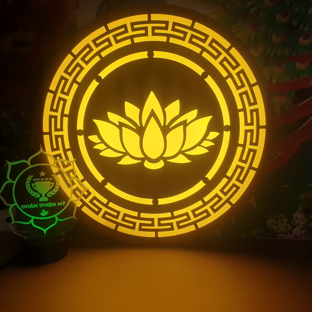 Đèn thờ hào quang CNC hoa sen giá gốc tại xưởng