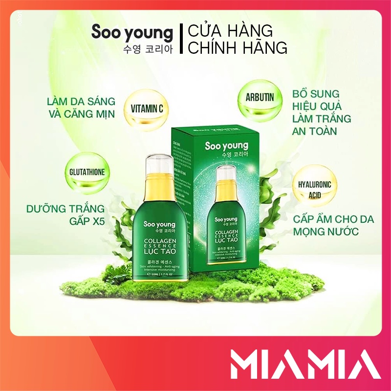 Serum Lục Tảo Soo Young chính hãng - Serum Collagen Essence dưỡng trắng và giữ ẩm da - 8938532152022