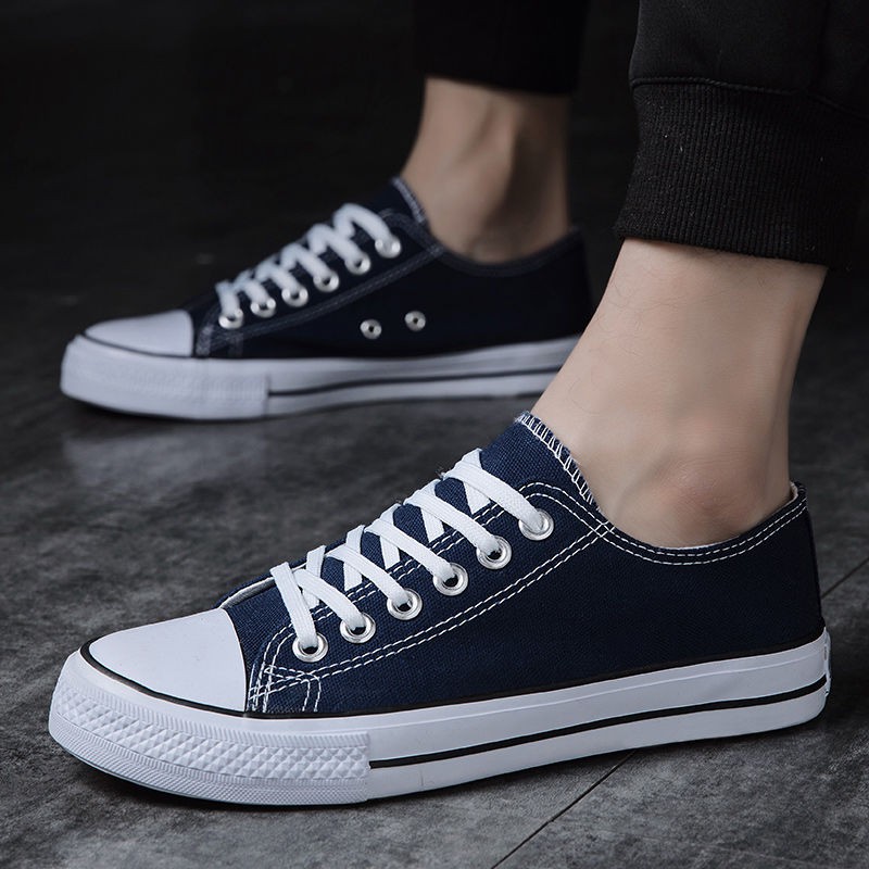 Harajuku Korean Men's Low Collar Canvas Youth Sneakers Non-slip Comfortable Flat Sandals