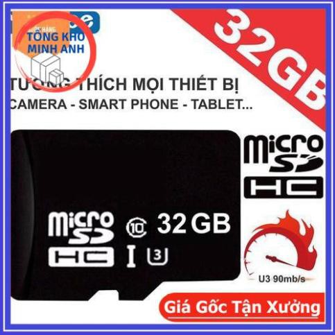 [FREE SHIP-ĐƠN TỪ 50K Thẻ nhớ 32GB tốc độ cao chuyên dụng cho camera,điện thoại, loa đài