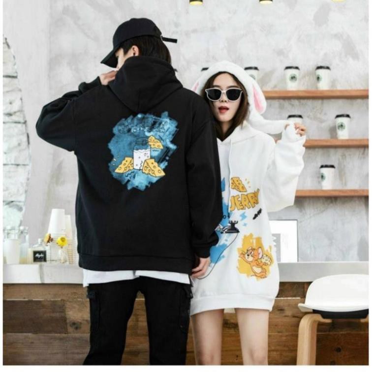 Áo Khoác Hoodie Nỉ Bông Tom &amp; Jerry Form rộng Unisex Nam Nữ Couple chất lừ của năm