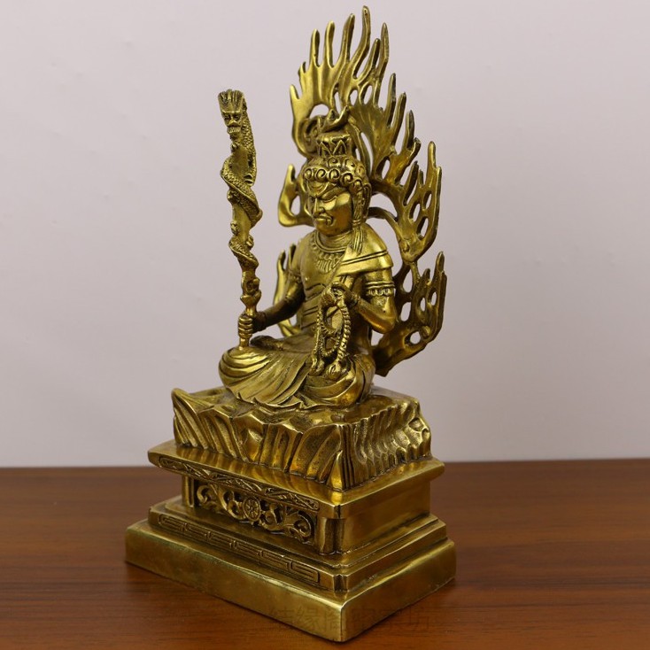 BẤT ĐỘNG MINH VƯƠNG tượng phật bằng đồng  bản mệnh tuổi dậu tuất bằng đồng  kt 21cm