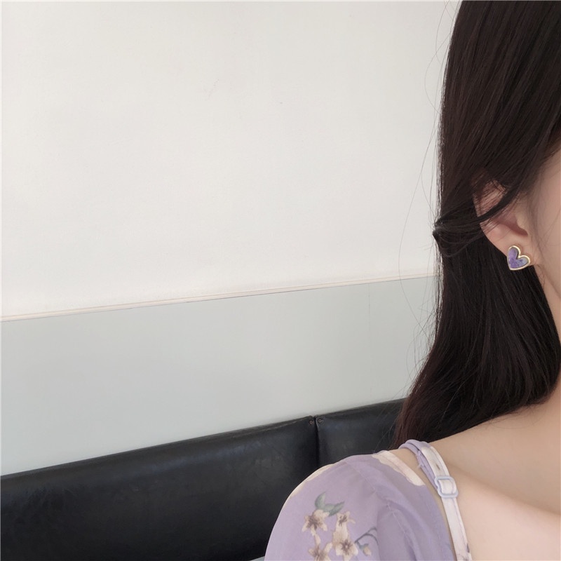 Khuyên tai kẹp không bấm lỗ chốt cố định K111 bằng hợp kim mạ vàng hình trái tim dáng ngắn Leous Accessories
