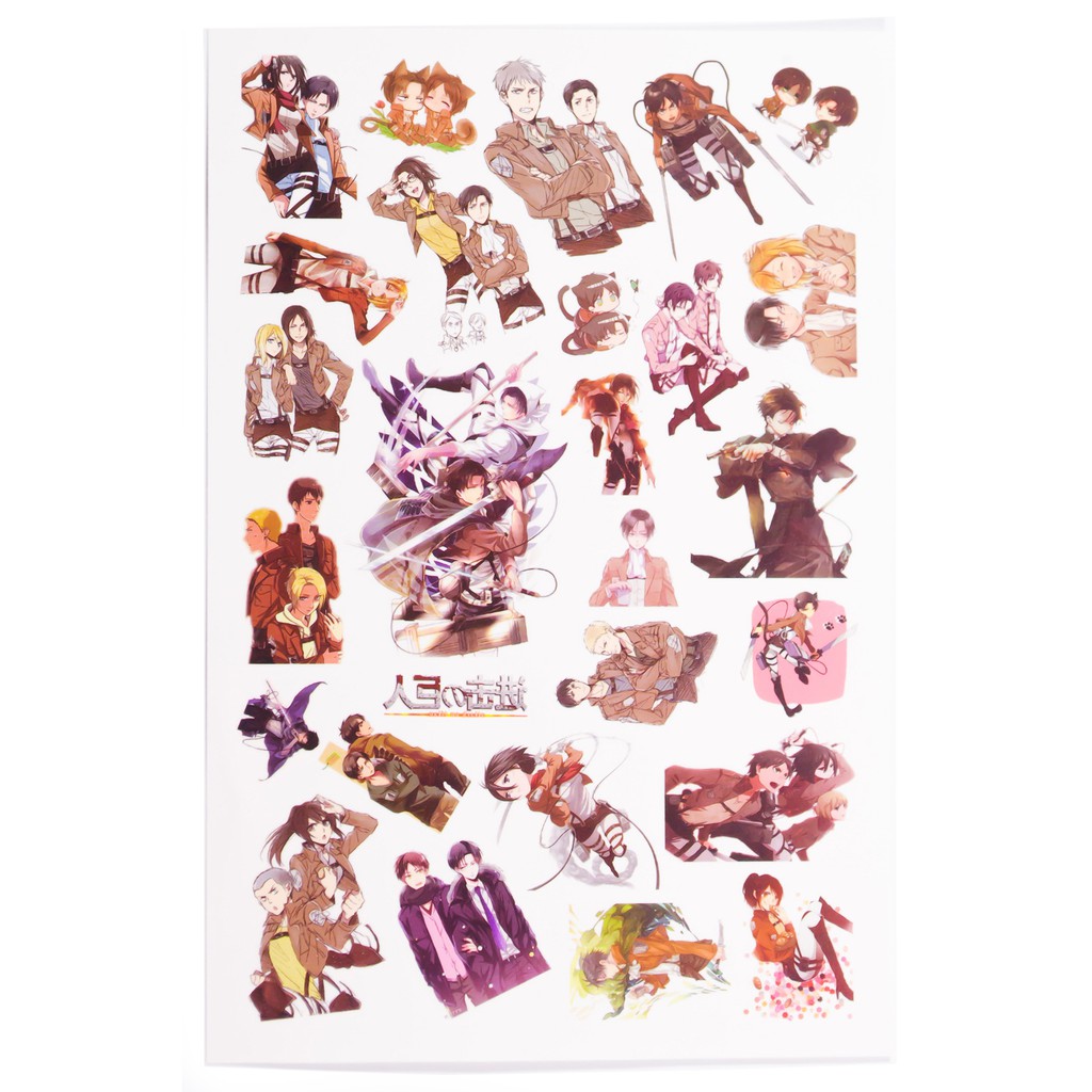 Sticker Anime hình xăm dán da 18x12cm - Attack on Titan [PKA] [KS30]