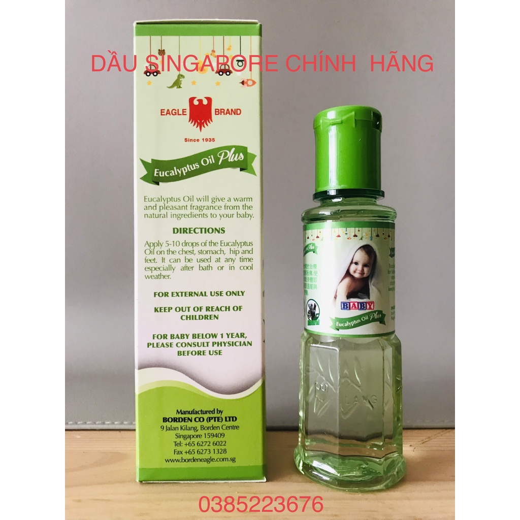 Dầu khuynh diệp cho bé hiệu con Ó  Singapore: Baby Eucalyptus Plus