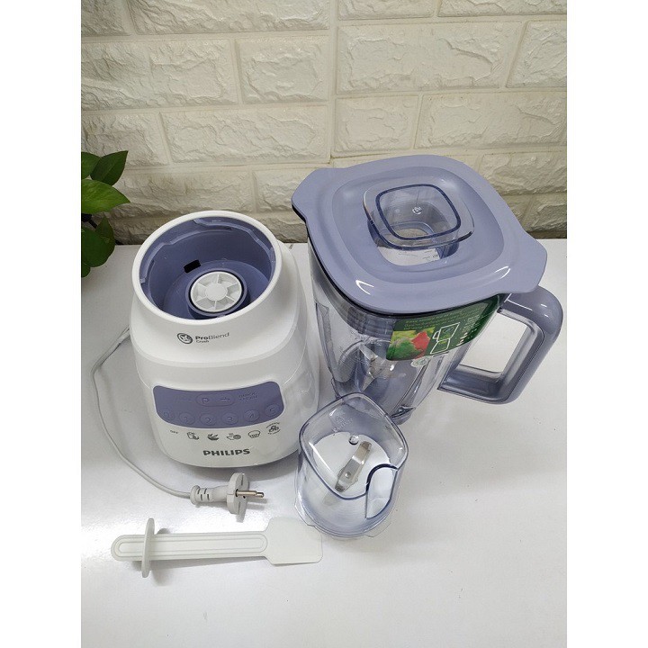Máy xay sinh tố HR2221, 700 W, cối 2 lít, 5 tốc độ và 1 số nhồi, cối xay khô/ngũ cốc