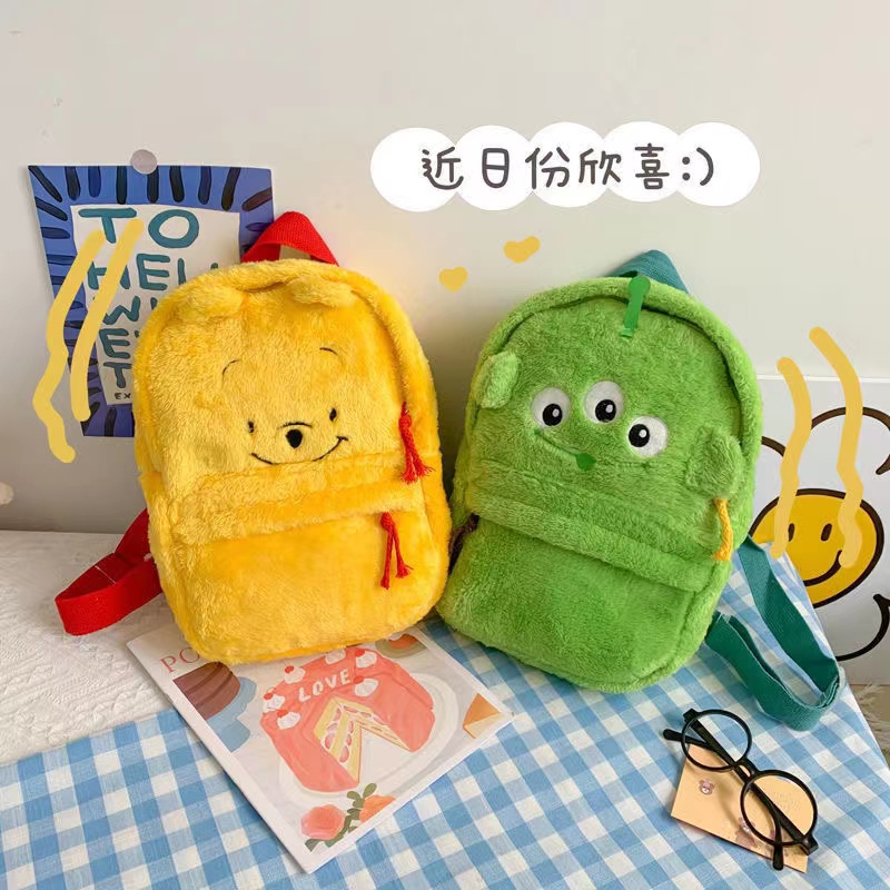 Disney Ba Lô Đi Học Hình Gấu Pooh / Chipmunk Nhồi Bông Dễ Thương Cho Nữ