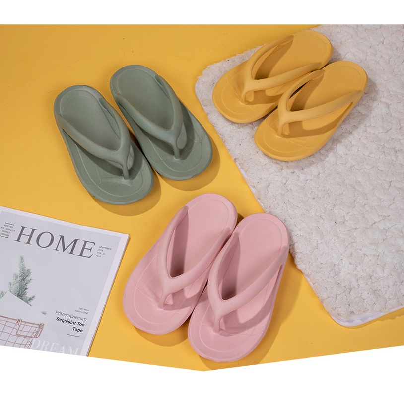 Dép Xỏ Ngón EVA Màu Trơn Thời Trang Đi Biển Mùa Hè Cho Cặp Đôi