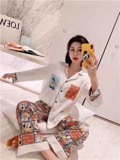 Bộ lụa satin thổ cẩm cực sang chảnh