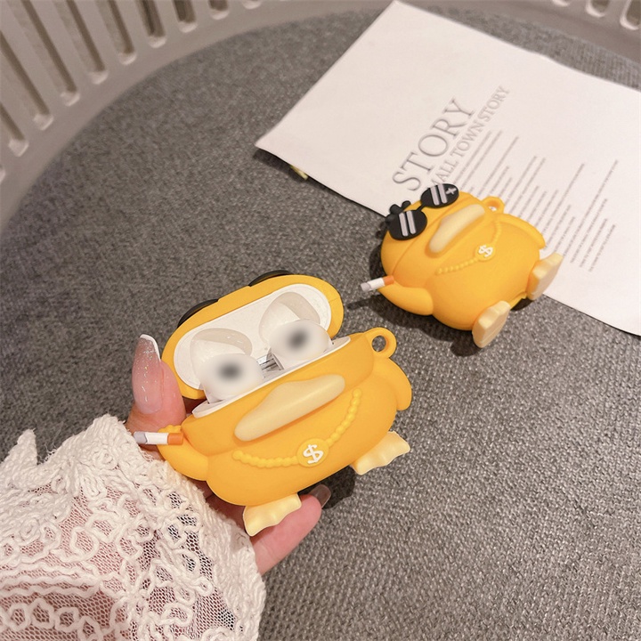 Case Airpods 1/2/3/Pro Vịt Dân Chơi, Ốp Airpods Phong Cách Ngầu Đét Đèn Đẹt - Mã TZAP324