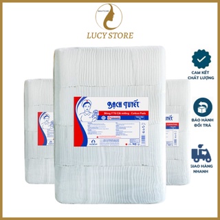 Bông tẩy trang bạch tuyết cắt miếng, bông gòn rửa mặt đa năng - lucy store thiết bị vật tư spa