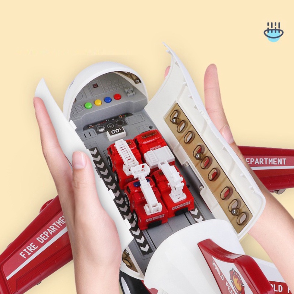 Máy Bay Đồ Chơi Cỡ Lớn Có Thể Mở Ra Chứa Ô Tô, Cứu Hỏa, Cứu Thương, Tàu Sân Bay Cỡ Lớn, Quà tặng Sinh Nhật Dành Cho Bé