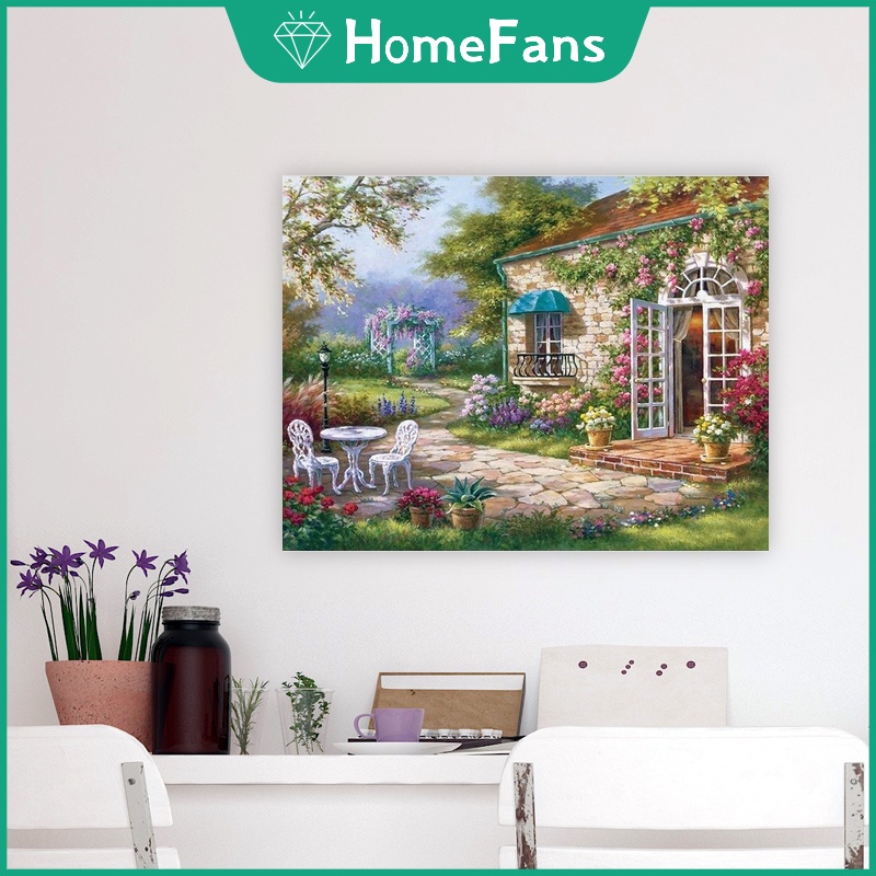 【HF】 Tranh vẽ phong cảnh kiến trúc phong cảnh vẽ phong cảnh trang trí nhà cửa/tường vẽ theo số