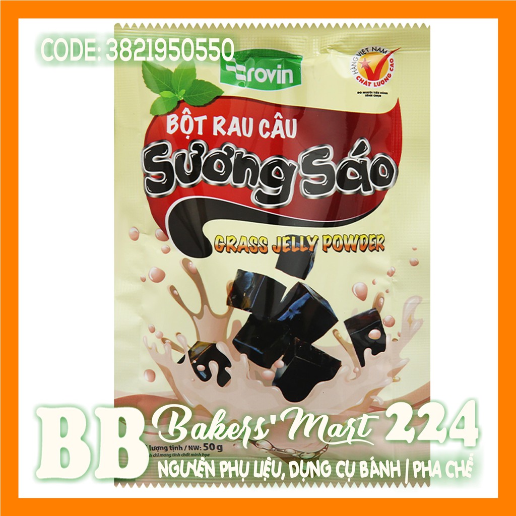 1 GÓI - Bột sương sáo ĐEN ROVIN Hoàng Yến - Gói 50gr