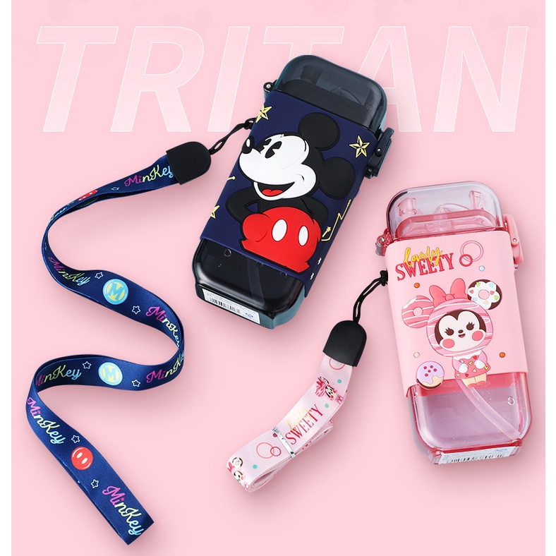 DISNEY Bình Nước cho Trẻ em CHÍNH HÃNG Elsa/Olaf/Mickey/Minnie/Thomas kèm Ống Hút