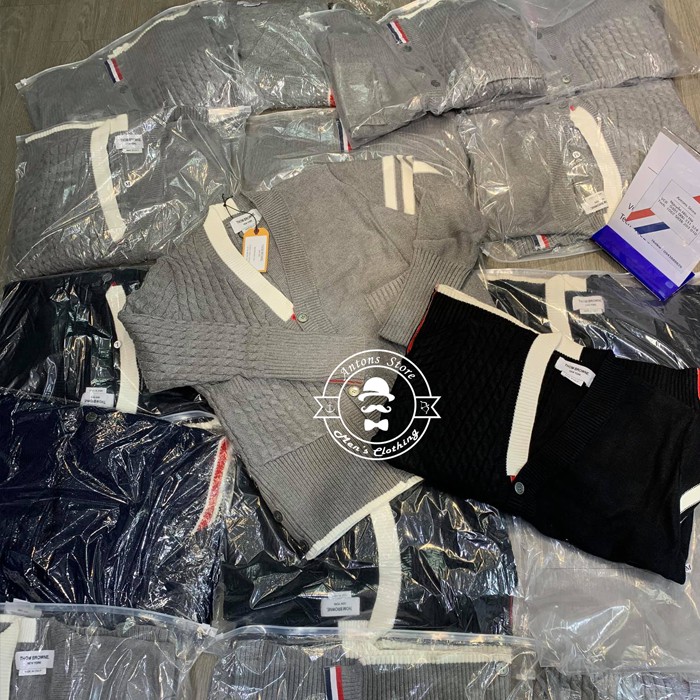 Áo Len Cardigan Thom Browne Viền Vằn
