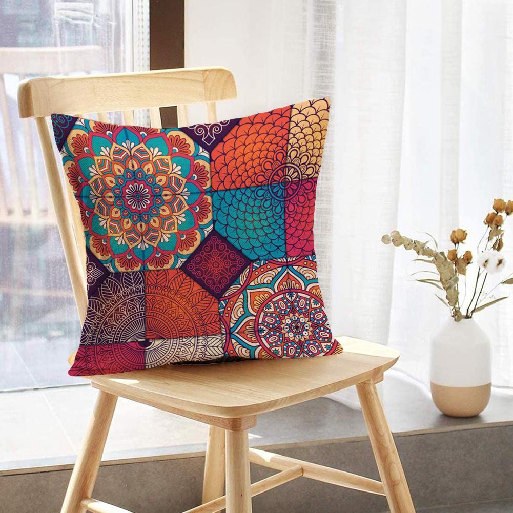 Áo Gối Được Làm Từ Vải Lanh Và Vải Cotton Theo Phong Cách Bohemian, Kích Thước 45x45cm