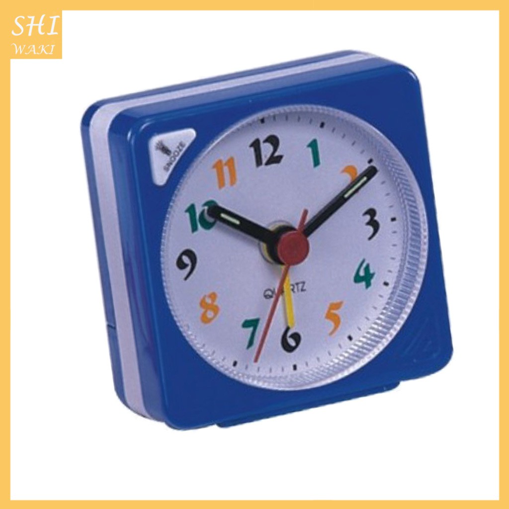 Đồng hồ du lịch mini để đầu giường/ để bàn học dùng để đặt báo thức tiện dụng màu vàng nhạt