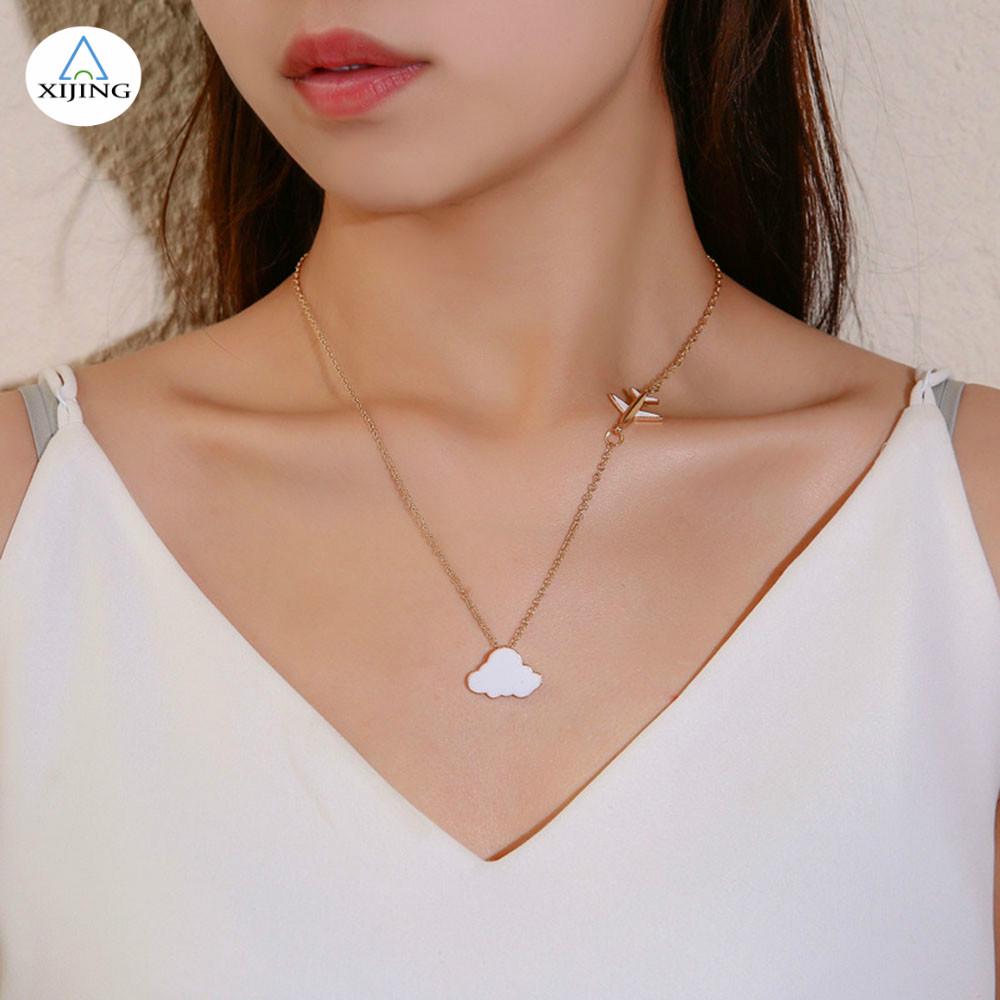 Dây Chuyền Mặt Hình Đám Mây Phong Cách Hàn Quốc Xinh Xắn Cho Nữ