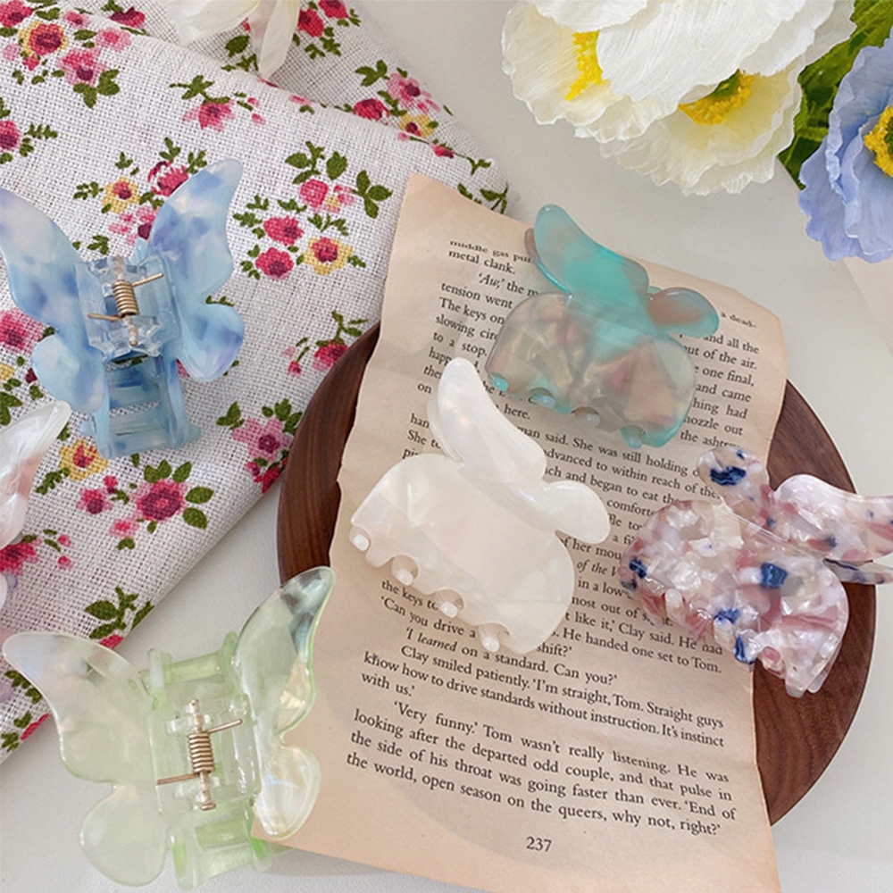 Kẹp Tóc Càng Cua Axit Axing Hình Bướm Màu Kẹo Dễ Thương Phong Cách Hàn Quốc Cho Bé Gái