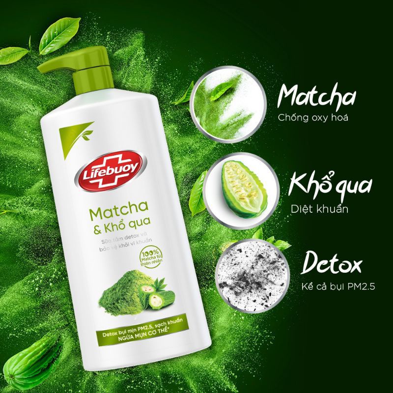 SỮA TẮM LIFEBUOY DETOX MATCHA VÀ KHỔ QUA 800GR