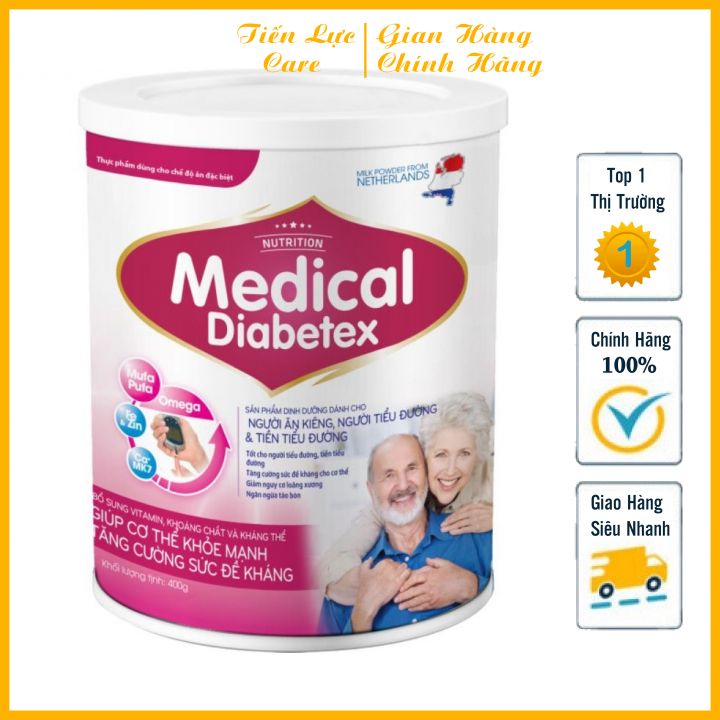 Sữa Tiểu Đường Medical Diabetex Sữa Dinh Dưỡng Cho Người Ăn Kiêng, Người Tiểu Đường Hộp 400g