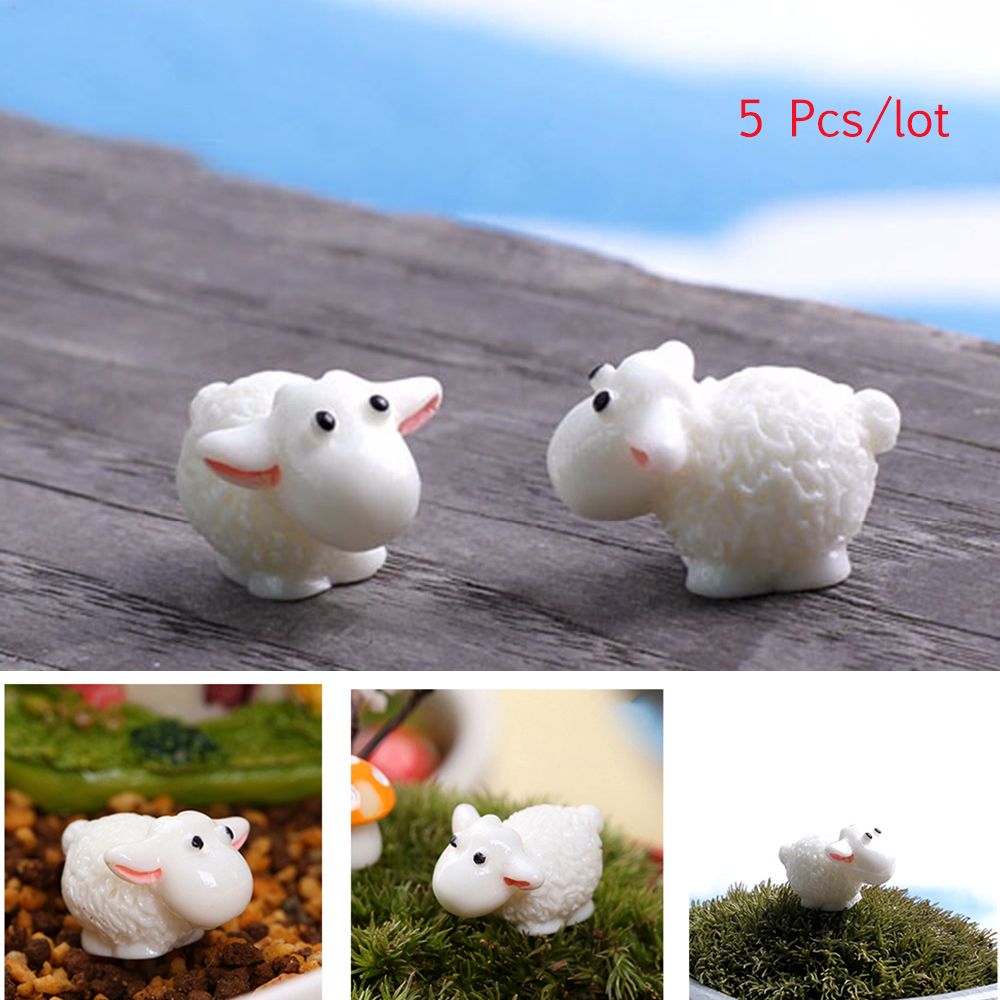 EPOCH Set 5 Chú Cừu Mini 1.5x2cm Bằng Nhựa Resin Dùng Trang Trí Tiểu Cảnh