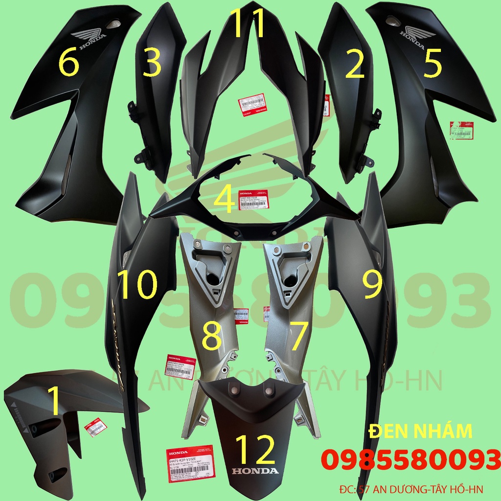 Dàn áo winner X đen nhám chính hãng